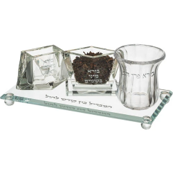 Crystal Havdalah Set- Clear Glass