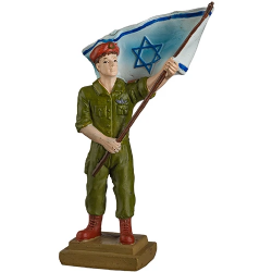 Polyresin IDF Soldier with Israel Flag