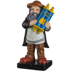 Polyresin Hassidic Figurine Holding Torah Book