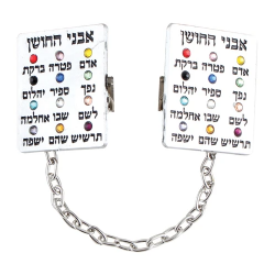 Nickel Tallit Clips Choshen With Stone Names