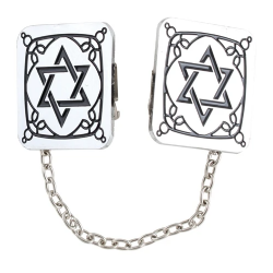 Nickel Tallit Clips Star Of David