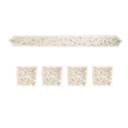 Atara + 4 Corners - Embroidery - White + Silver