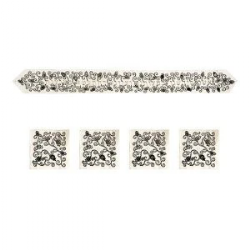 Atara + Corners - Embroidery - Pomegranate - Gray