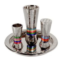 Havdallah Set - Hammer Work - Rings - Multicolor