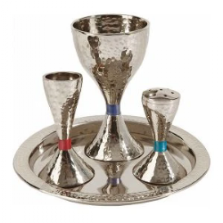 Havdallah Set - Nickel - Hammer Work - Natural