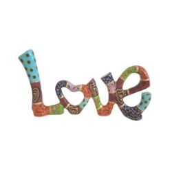 Standing Words + Hand painted - LOVE - Multicolor