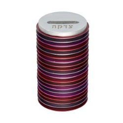 Tzedakah Box - Discs - Maroon