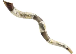 Silver Plated Kudu Yemenite Shofar - Jerusalem City