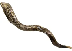 Engraved Yemenite Kudu Shofar - "Le Lion de Judah"