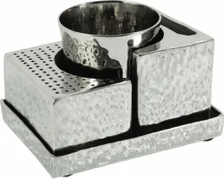 Havdallah Set - Comes Apart - Hammer Work - Silver