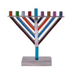 Large Hanukkah Menorah - Chabad - Multicolor
