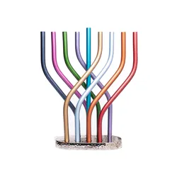 Hanukkah Menorah - Flame - Multicolor
