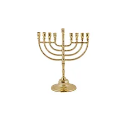 Brass Hanukkah Menorah 20 cm - Circles