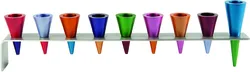 Hanukkah Menorah - Metal Strip + Cone - Multicolor