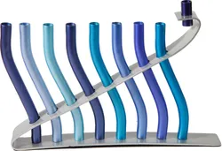 Hanukkah Menorah - "Sticks" - Blue
