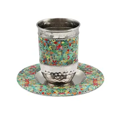 Kiddush Cup - Metal + Design - Abstract Multicolor