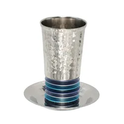 Kiddush Cup + Discs - Blue