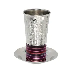 Kiddush Cup + Discs - Maroon