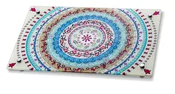 Challah tray - colorful mandala with Shabbat verse